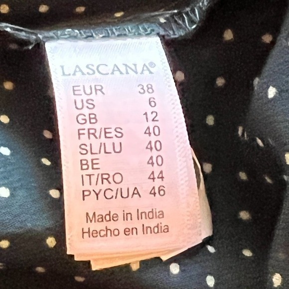 Lascana Green Polka Dot Ruffle High Neck Sheer Button Up Chiffon Blouse Sz 6 - Picture 11 of 13